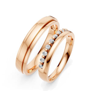 Cặp Nhẫn Cưới 14K CZ Happy Moment