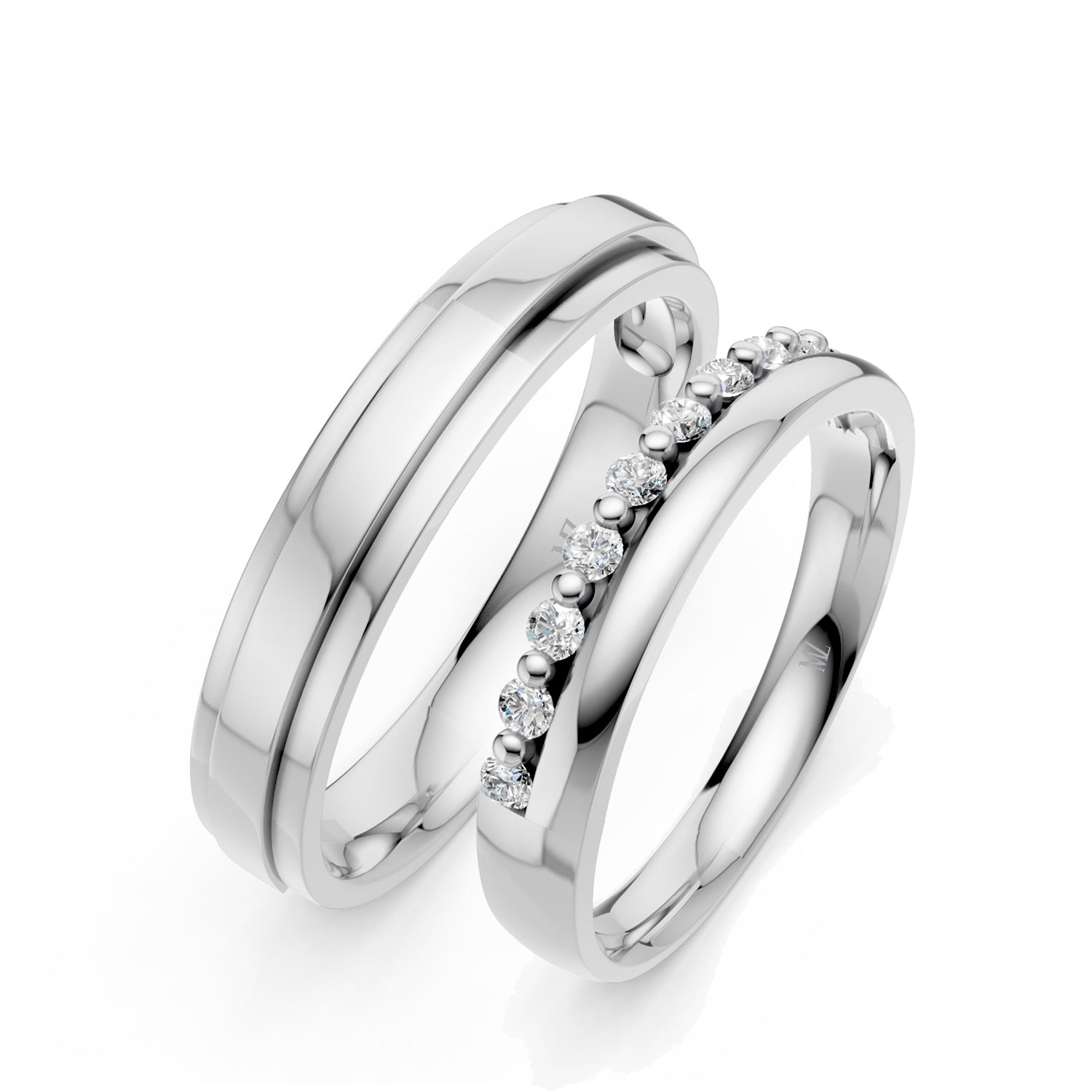 Cặp Nhẫn Cưới 14K CZ Happy Moment Cặp Nhẫn Cưới 14K CZ Happy Moment