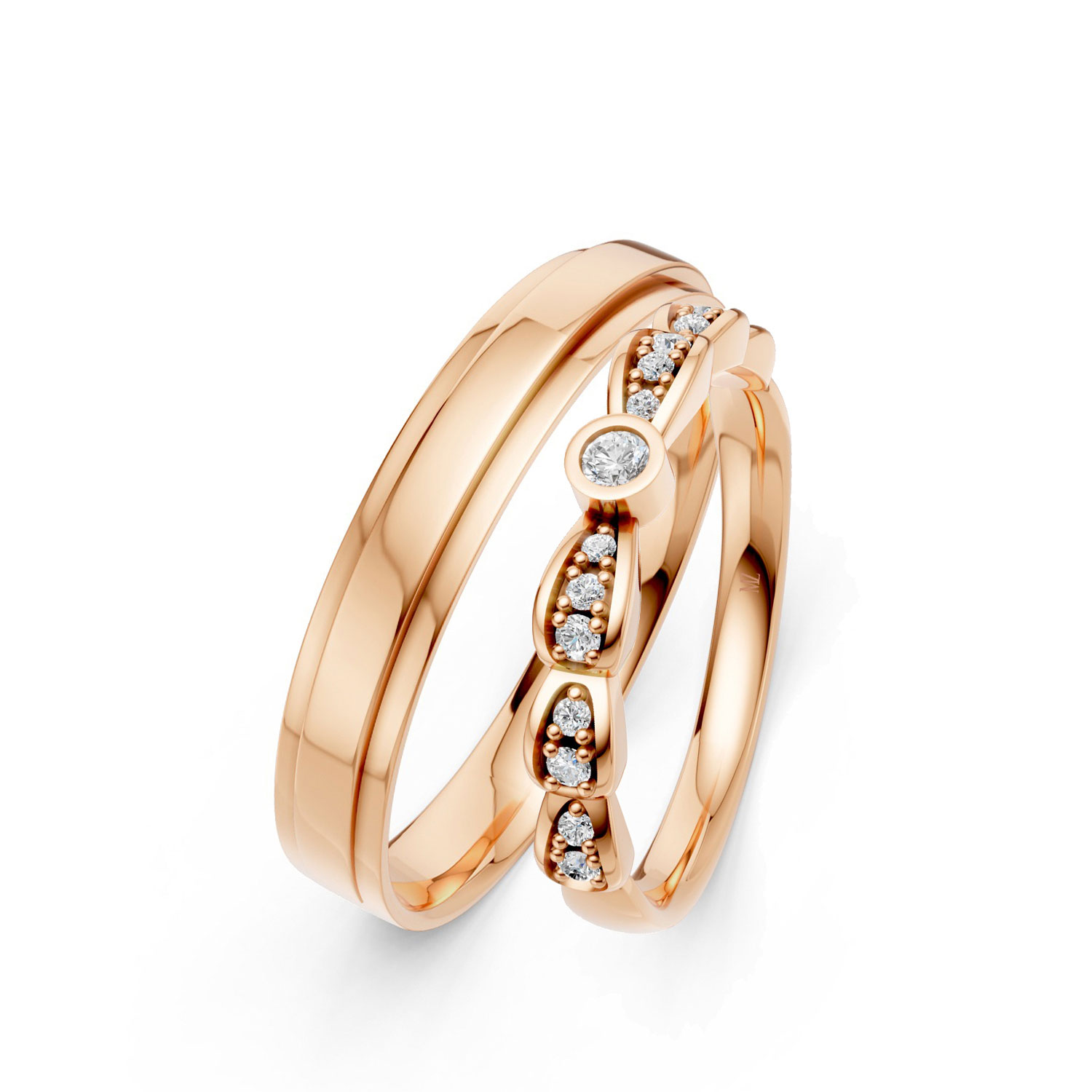 Cặp Nhẫn Cưới 10K CZ We Do-Solid Band Cặp Nhẫn Cưới 10K CZ We Do-Solid Band