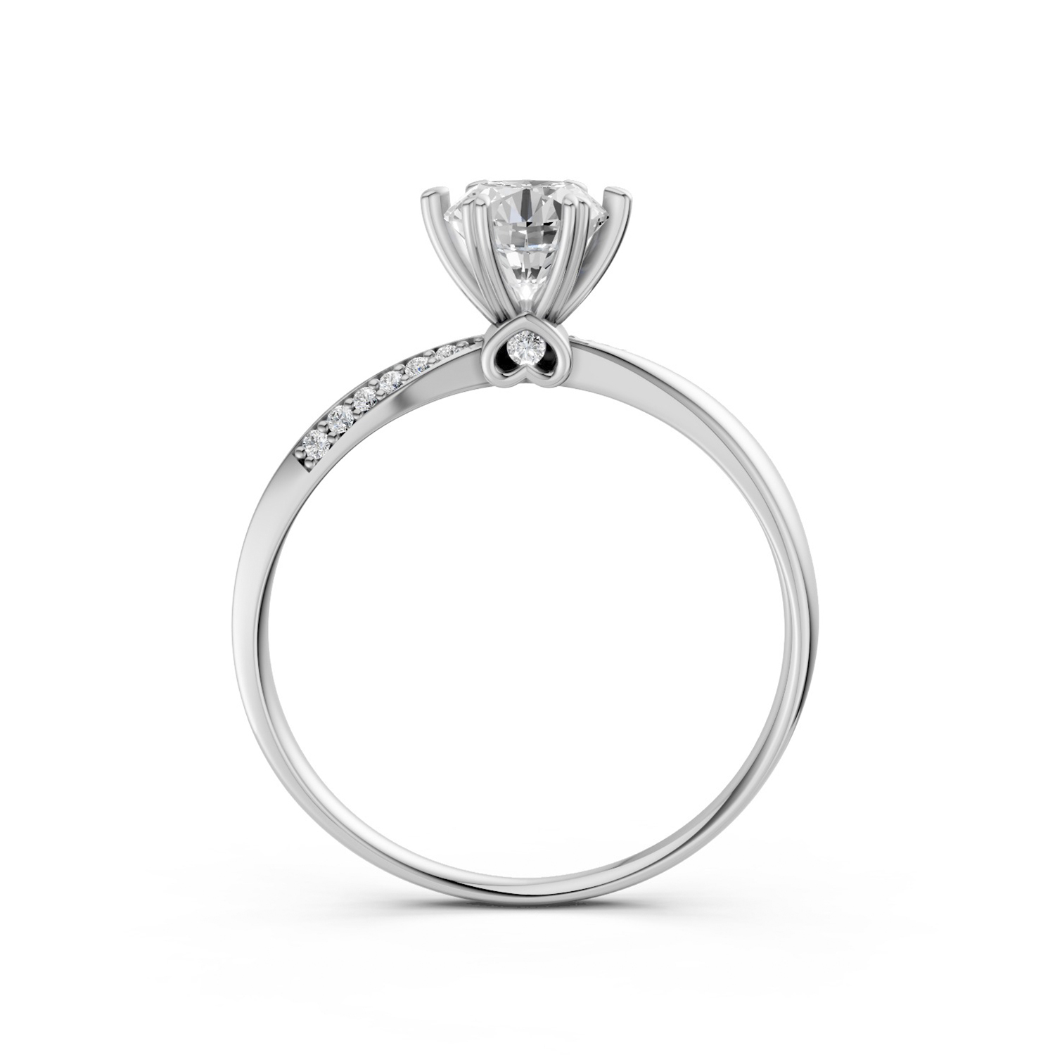 Nhẫn Cầu Hôn 10K CZ Her Name-Slim Design Nhẫn Cầu Hôn 10K CZ Her Name-Slim Design