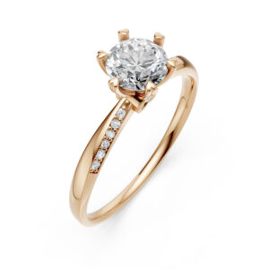 Nhẫn Cầu Hôn 10K CZ Her Name-Slim Design