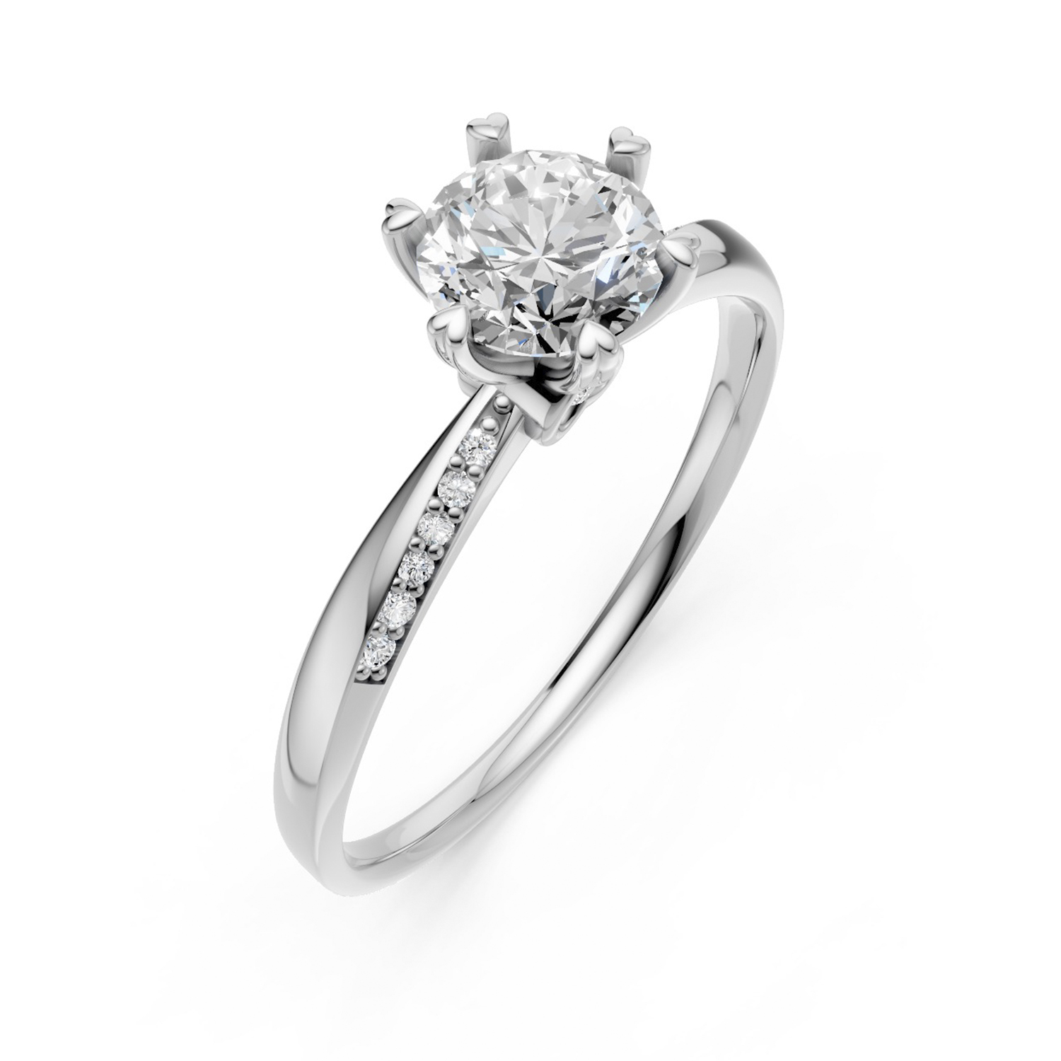 Nhẫn Cầu Hôn 10K CZ Her Name-Slim Design Nhẫn Cầu Hôn 10K CZ Her Name-Slim Design