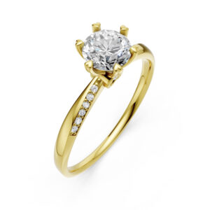 Nhẫn Cầu Hôn 10K CZ Her Name-Slim Design