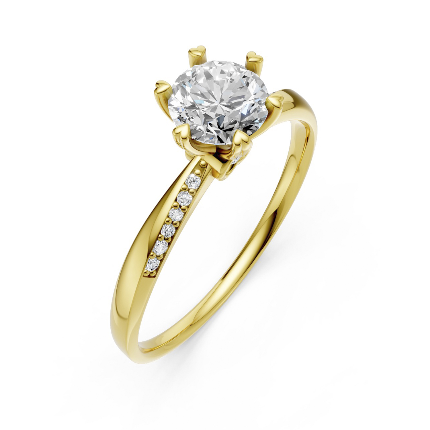 Nhẫn Cầu Hôn 10K CZ Her Name-Slim Design Nhẫn Cầu Hôn 10K CZ Her Name-Slim Design