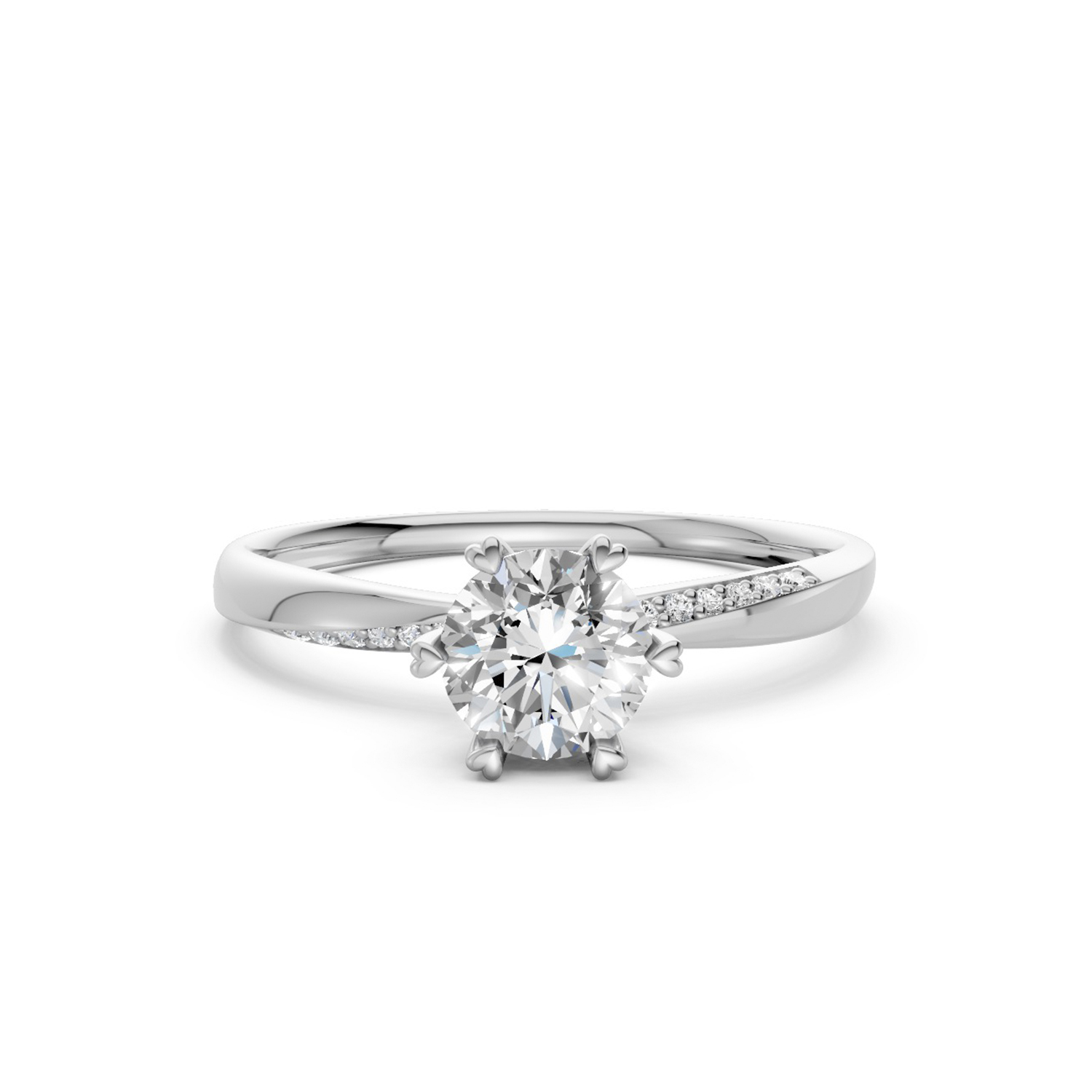 Nhẫn Cầu Hôn 10K CZ Her Name-Slim Design Nhẫn Cầu Hôn 10K CZ Her Name-Slim Design