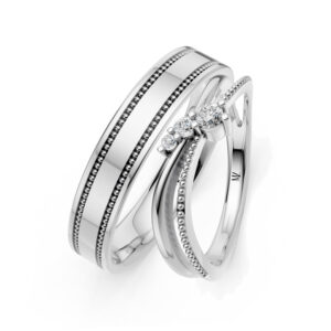 Cặp Nhẫn Cưới 14K CZ My Heartbeats