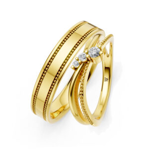 Cặp Nhẫn Cưới 14K CZ My Heartbeats