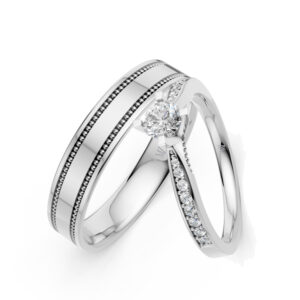 Cặp Nhẫn Cưới 14K CZ Your Smiles