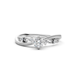 Nhẫn Cầu Hôn 10K CZ Always Yours-Slim Design