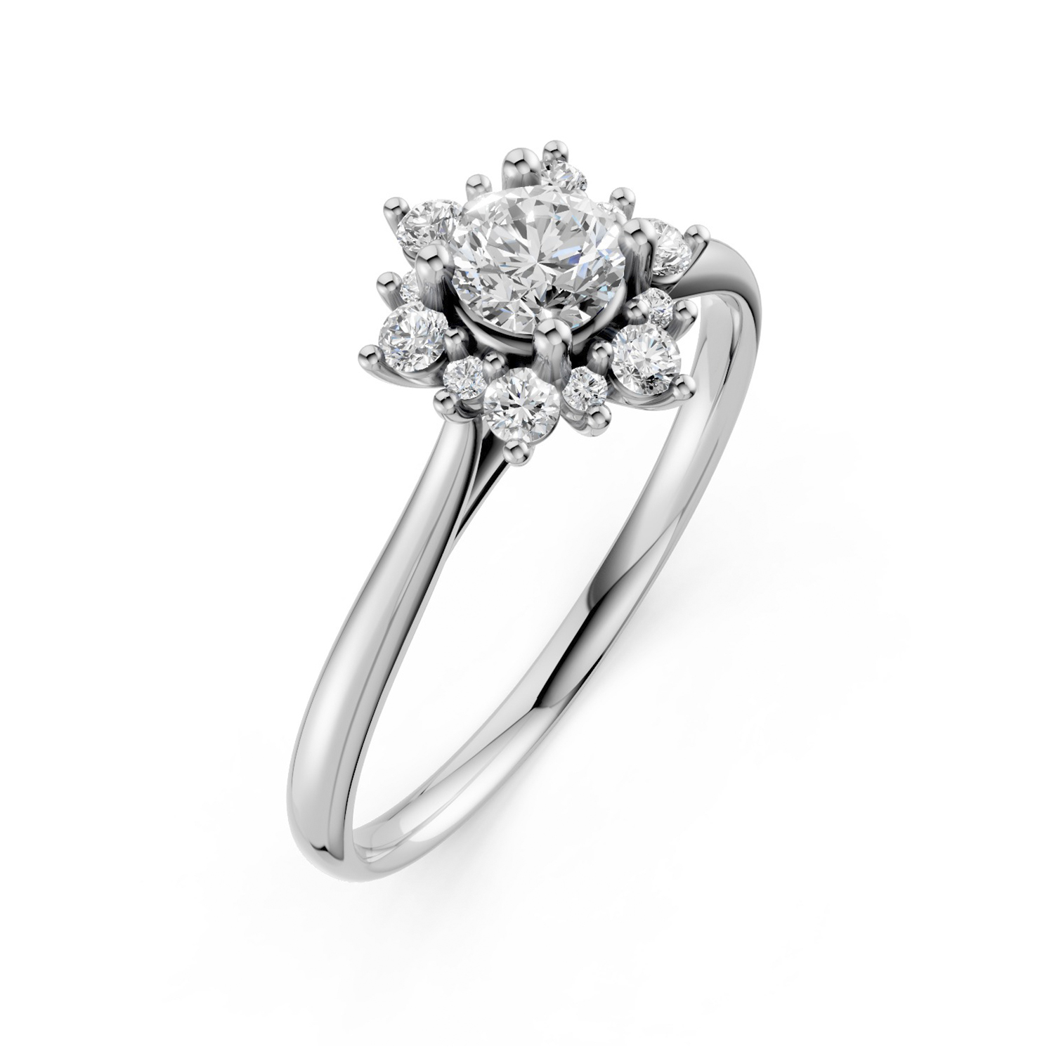 Nhẫn Cầu Hôn 10K CZ Eternal Love-Slim Design Nhẫn Cầu Hôn 10K CZ Eternal Love-Slim Design