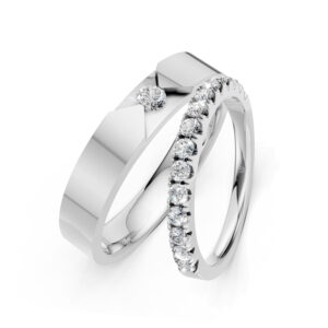 Cặp Nhẫn Cưới 10K CZ Star Light