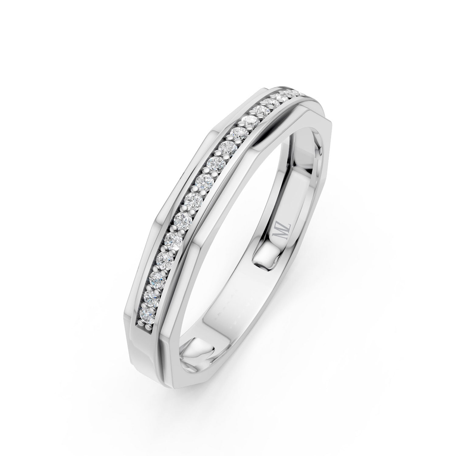 JDR1824-L-P-KW Nhẫn Cưới Nữ 14K CZ Big Love