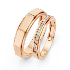 Cặp Nhẫn Cưới 14K CZ Big Love