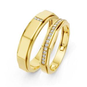 Cặp Nhẫn Cưới 14K CZ Big Love