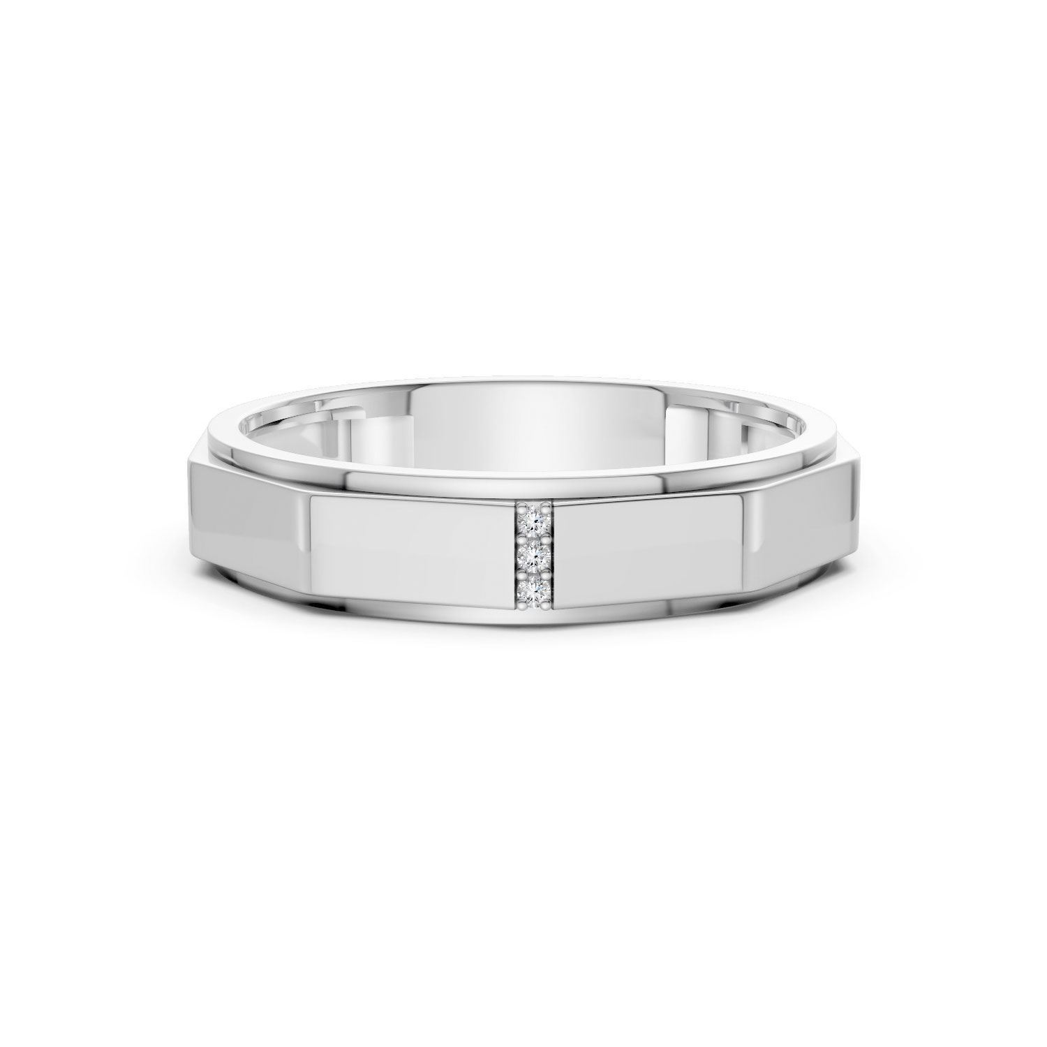 JDR1824-M-T-KW Nhẫn Cưới Nam 10K CZ Big Love