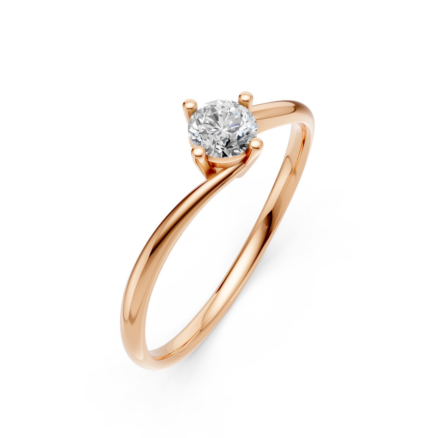 Nhẫn Cầu Hôn 14K Kim Cương Sunflower-Slim Design Nhẫn Cầu Hôn 14K Kim Cương Sunflower-Slim Design