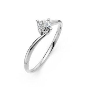 Nhẫn Cầu Hôn 14K Kim Cương Sunflower-Slim Design