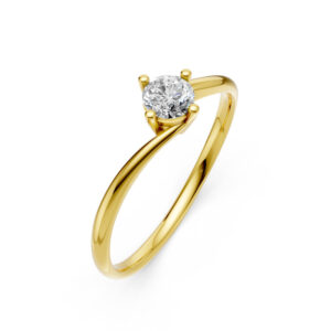 Nhẫn Cầu Hôn 14K Kim Cương Sunflower-Slim Design