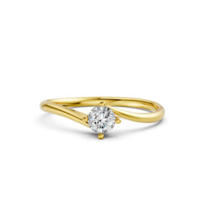 Nhẫn Cầu Hôn 14K Kim Cương Sunflower-Slim Design
