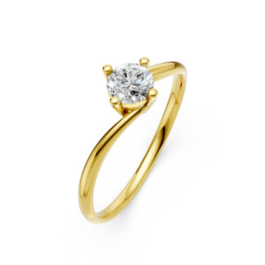 Nhẫn Cầu Hôn 14K Kim Cương Lab-grown Sunflower-Slim Design