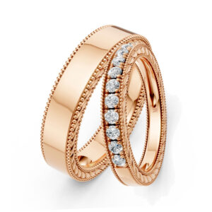 Cặp Nhẫn Cưới 10K CZ My Entire World