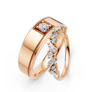 Cặp Nhẫn Cưới 14K CZ Tender Love