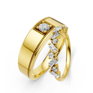 Cặp Nhẫn Cưới 14K CZ Tender Love