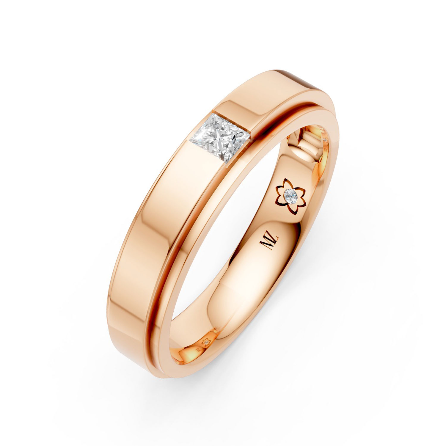 JDR2078-L-P-KR Nhẫn Cưới Nữ 14K Kim Cương Cherish Every Moment Together