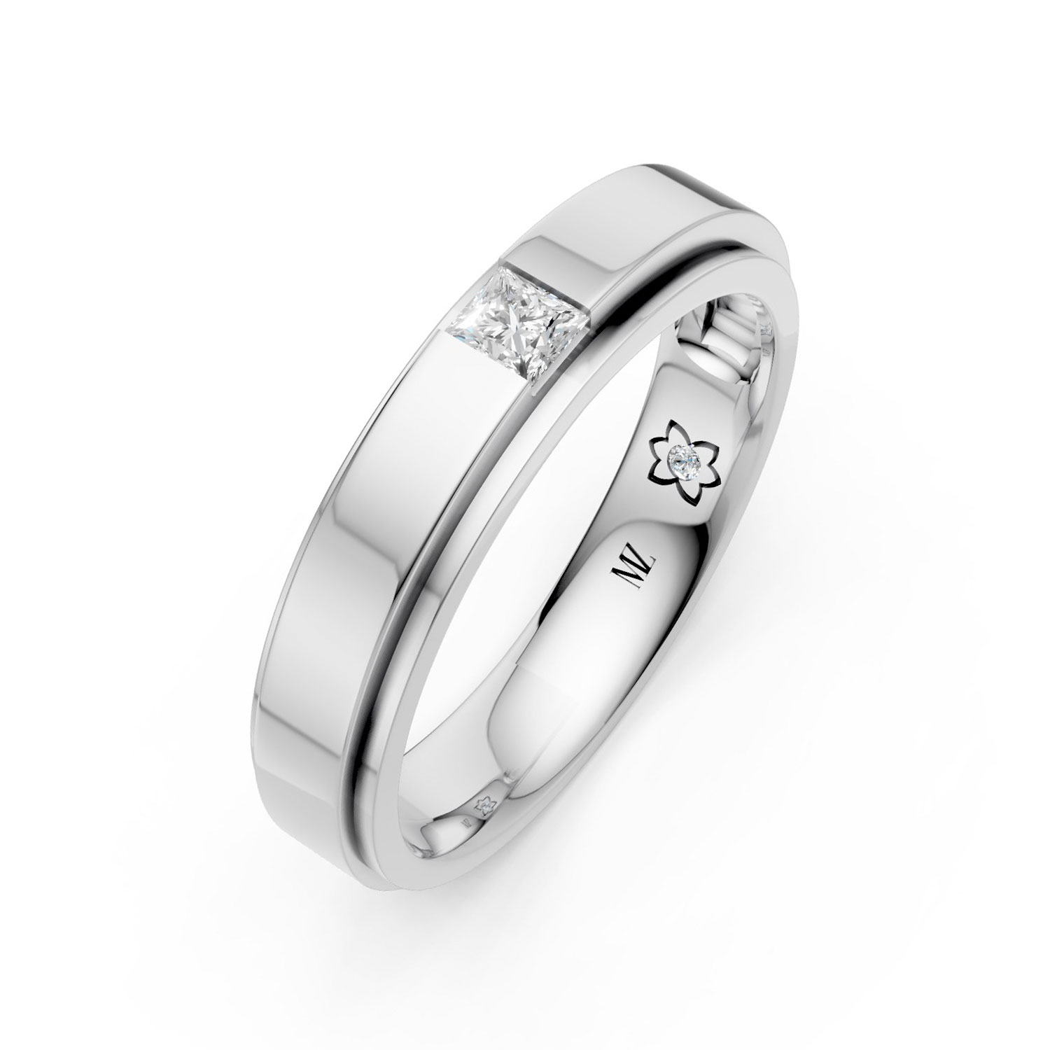 JDR2078-L-P-KW Nhẫn Cưới Nữ 14K Kim Cương Cherish Every Moment Together