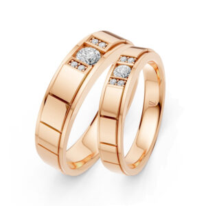 Cặp Nhẫn Cưới 14K Kim Cương Amour Sans Fin