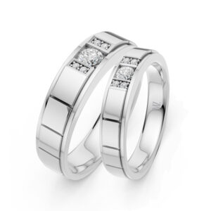 Cặp Nhẫn Cưới 14K Kim Cương Amour Sans Fin