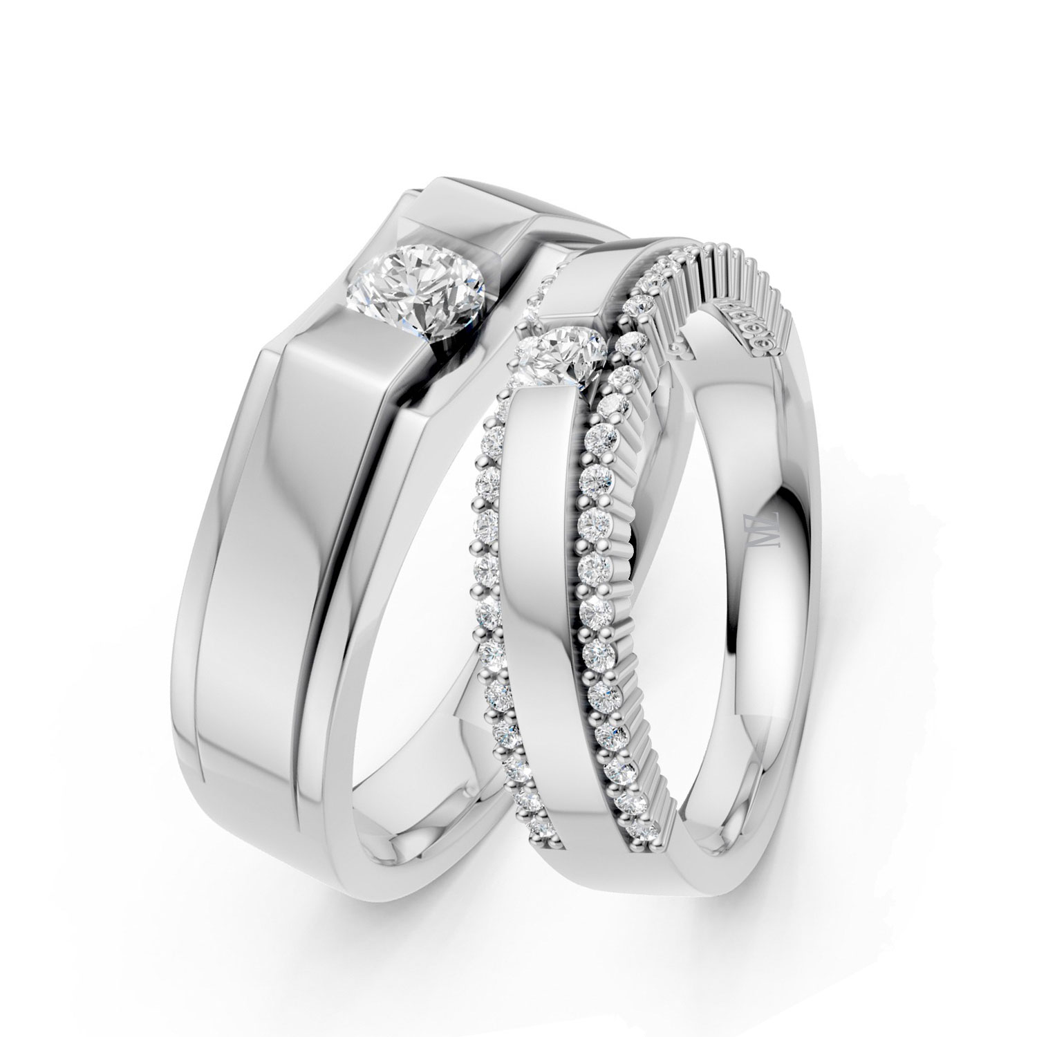 Cặp Nhẫn Cưới 18K Kim Cương Last For An Eternity Cặp Nhẫn Cưới 18K Kim Cương Last For An Eternity