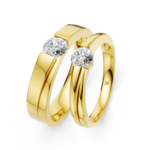 Cặp Nhẫn Cưới 14K Kim Cương Lab-grown The Embraces