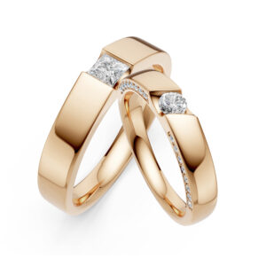 Cặp Nhẫn Cưới 14K Kim Cương Devotion
