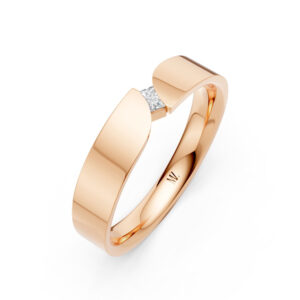 Nhẫn Cưới Nam 14K Kim Cương Vàng Trắng The Mars