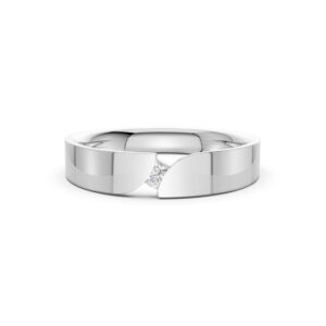 Nhẫn Cưới Nam 14K Kim Cương Vàng Trắng The Mars