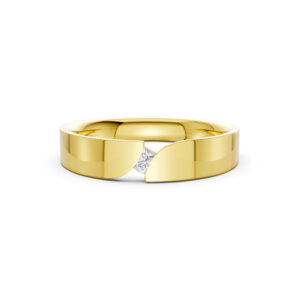 Nhẫn Cưới Nam 14K Kim Cương Vàng Trắng The Mars