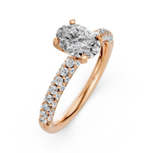 Nhẫn Cầu Hôn Oval 14K CZ My Crocus