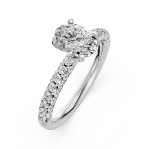 Nhẫn Cầu Hôn Oval 14K CZ My Crocus