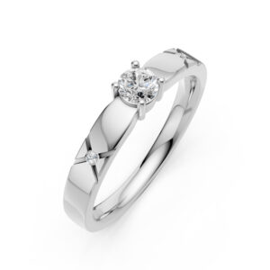 Nhẫn Cưới Nữ 14K Kim Cương Oath