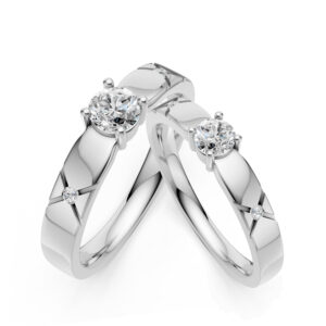 Cặp Nhẫn Cưới 18K Kim Cương Oath