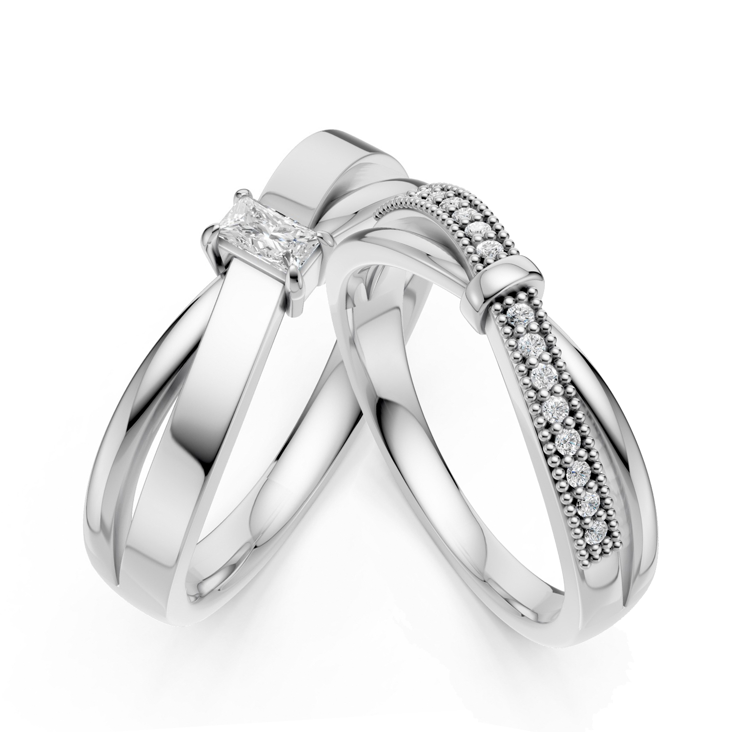 Cặp Nhẫn Cưới 14K Kim Cương The Fate Cặp Nhẫn Cưới 14K Kim Cương The Fate