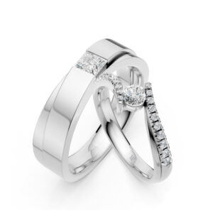 Cặp Nhẫn Cưới 14K CZ Hercules