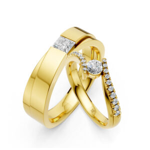 Cặp Nhẫn Cưới 14K CZ Hercules