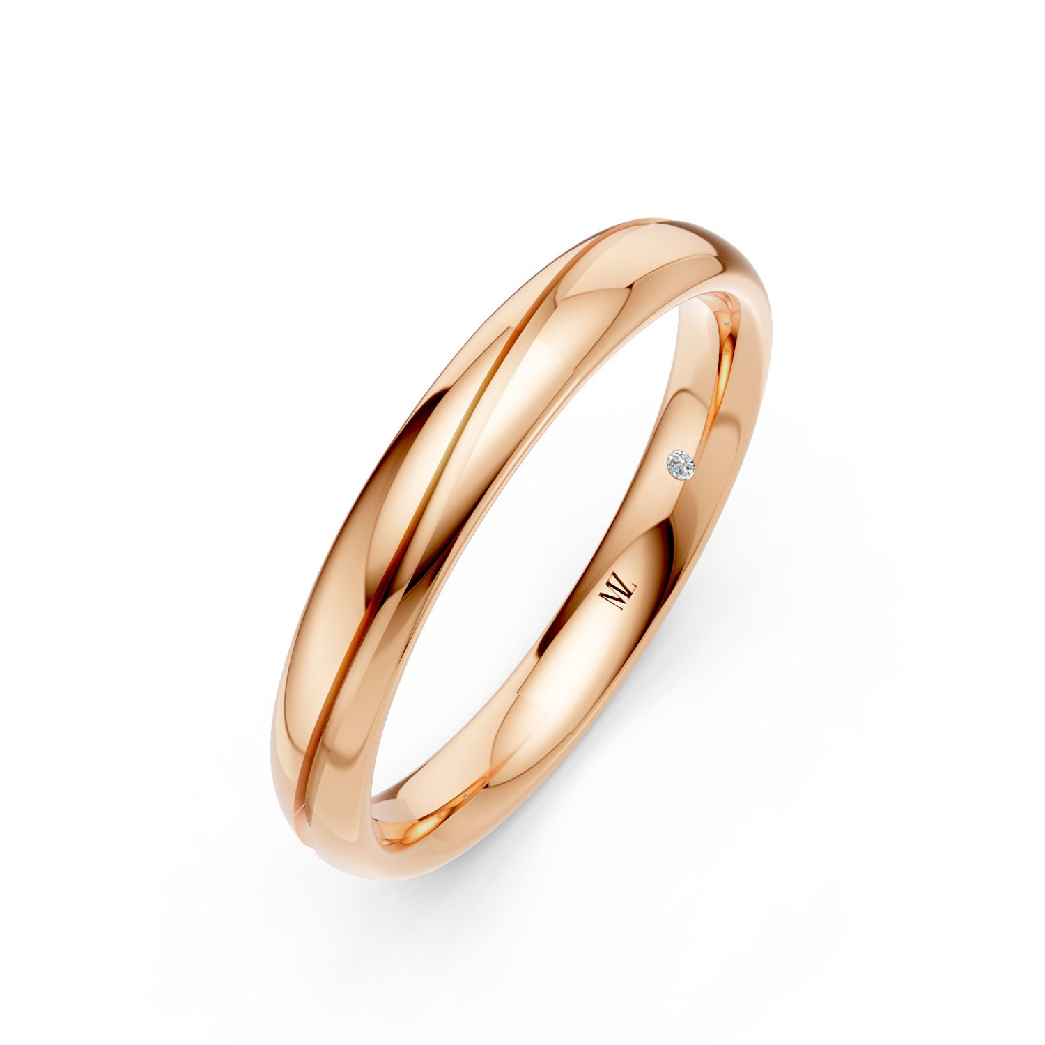 JDR2391A-M-P-KR Nhẫn Cưới Nam 14K Kim Cương Lab-grown Shine Together