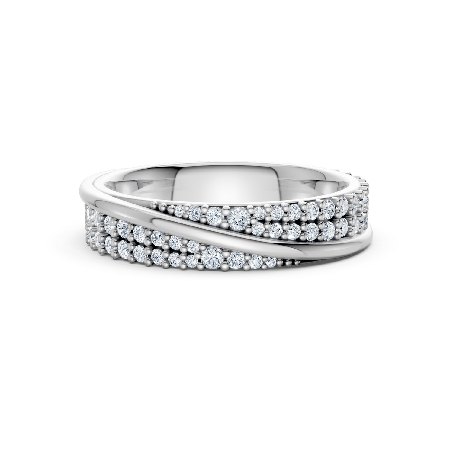 JDR2412-L-T-KW Nhẫn Cưới Nữ Bạch Kim Kim Cương Enjoy Love