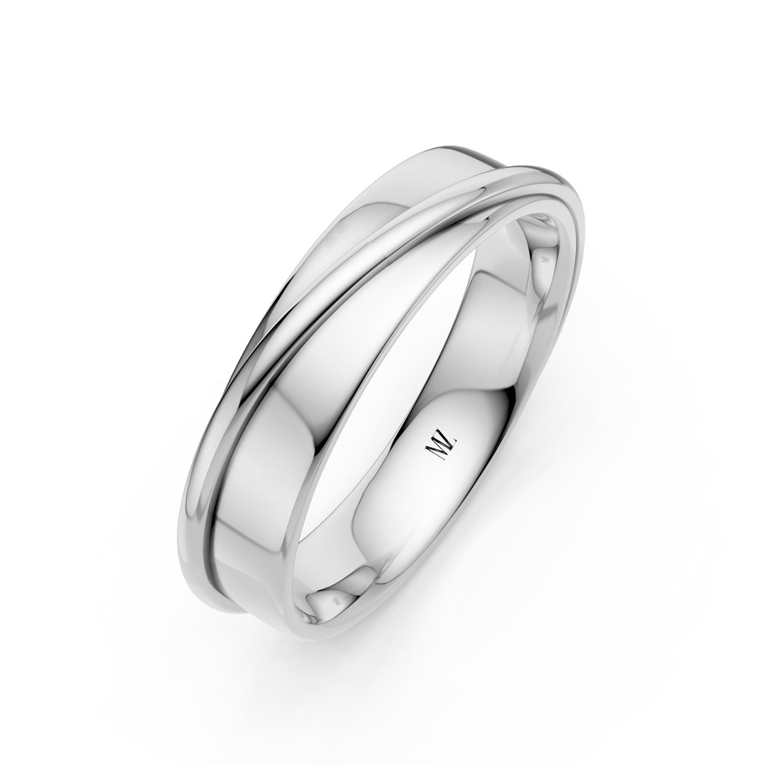 JDR2412-M-P-KW Nhẫn Cưới Nam 14K Enjoy Love