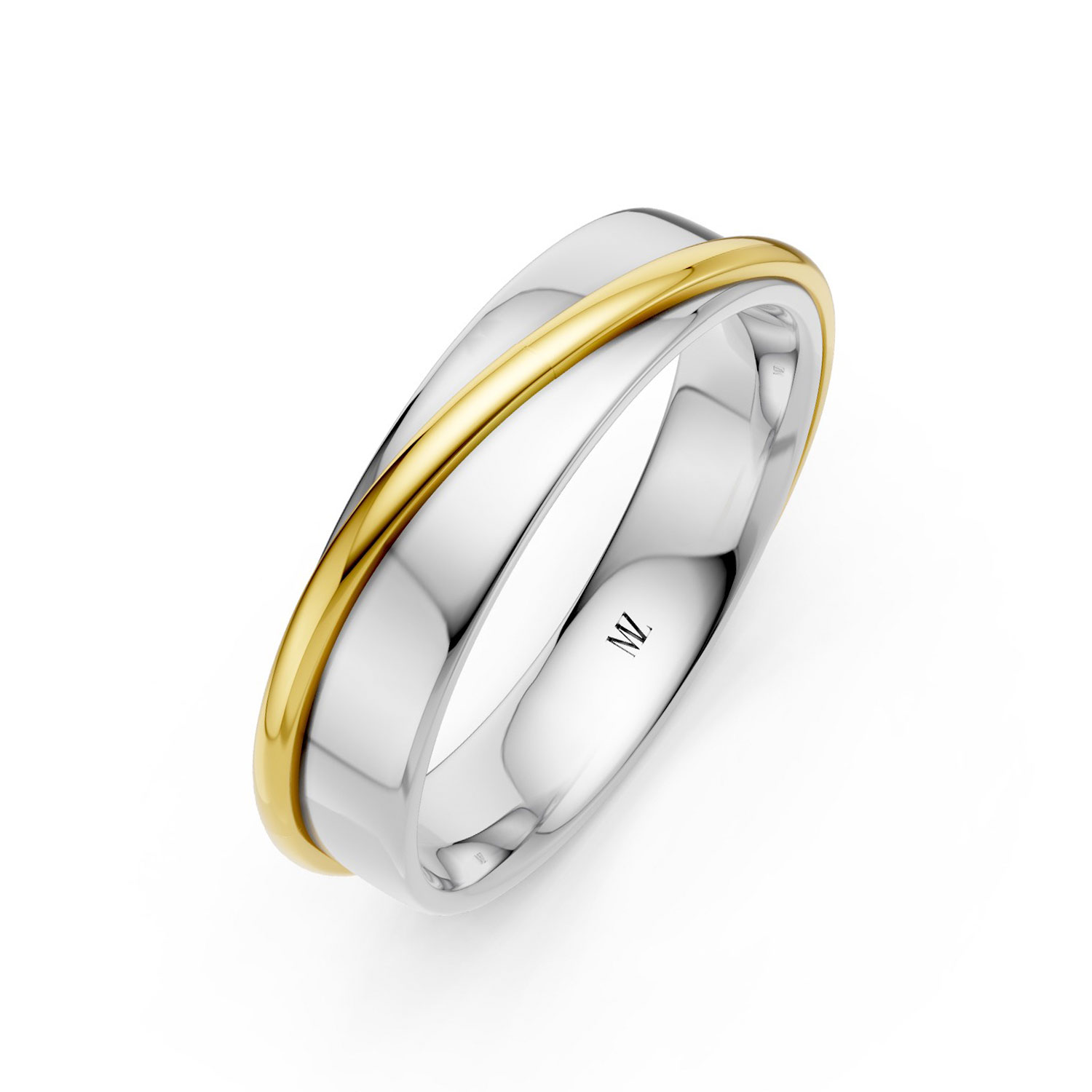JDR2412-M-P-KYW Nhẫn Cưới Nam 14K Enjoy Love