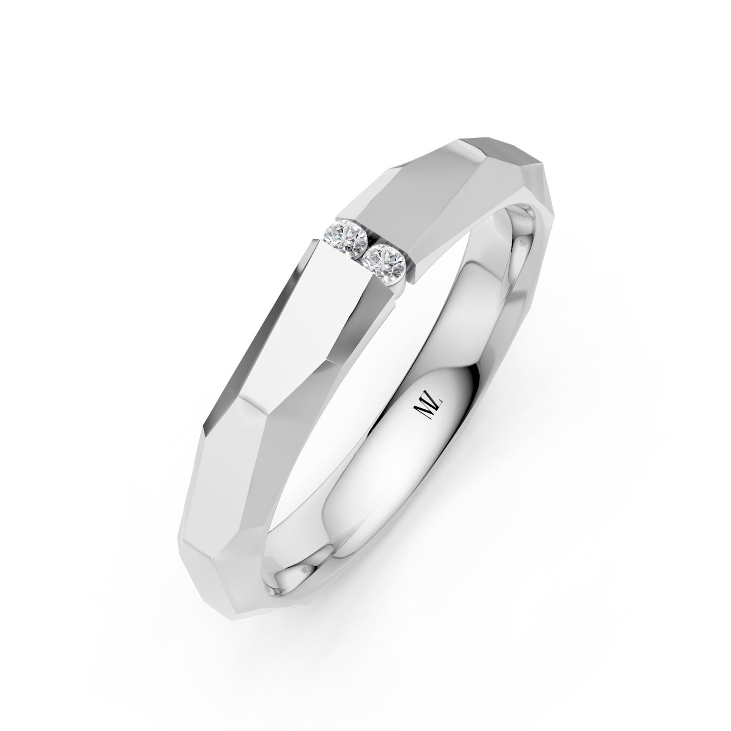 JDR2413-L-P-KW Nhẫn Cưới Nữ 14K Kim Cương Freedom