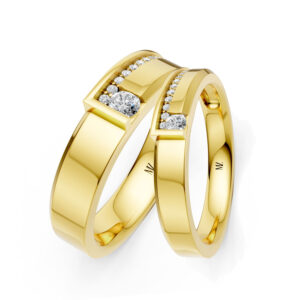 Cặp Nhẫn Cưới 14K Kim Cương Tesoro
